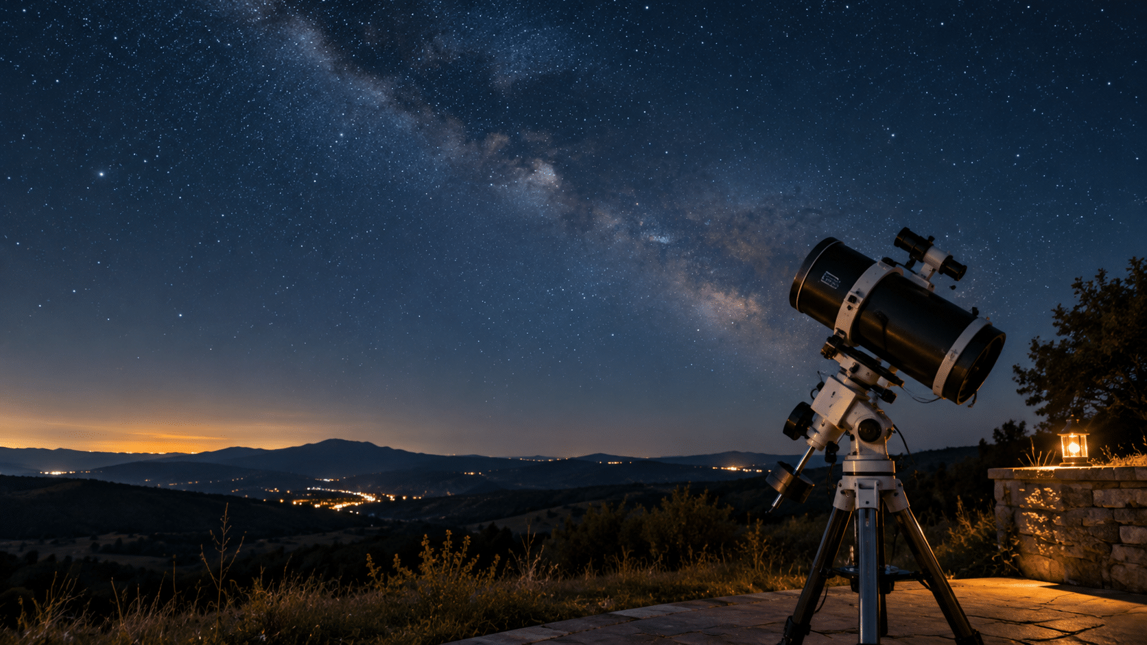 Telescopio amatoriale puntato verso la Via Lattea